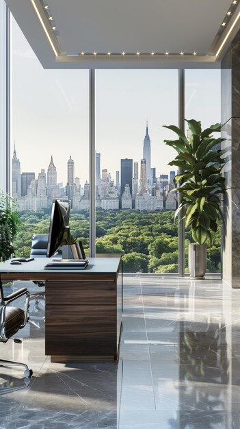 Modern Office with Stunning City View