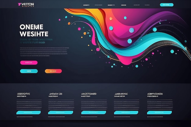 Modern One page Website template design vector