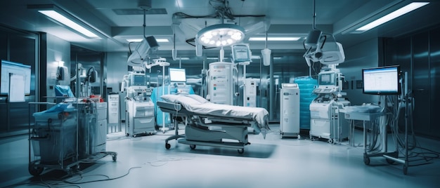 Modern operating room with modern medical equipment Generative AI