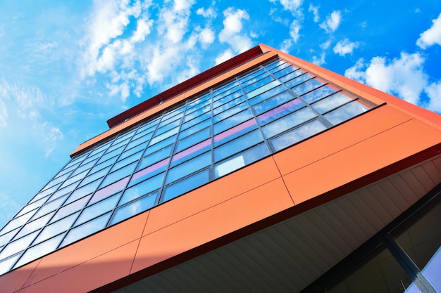 Modern orange building with offices