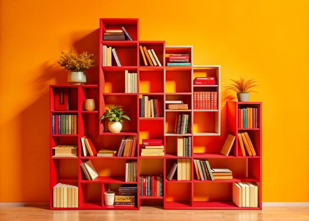 Modern organized beautiful bookshelves design for keeping books