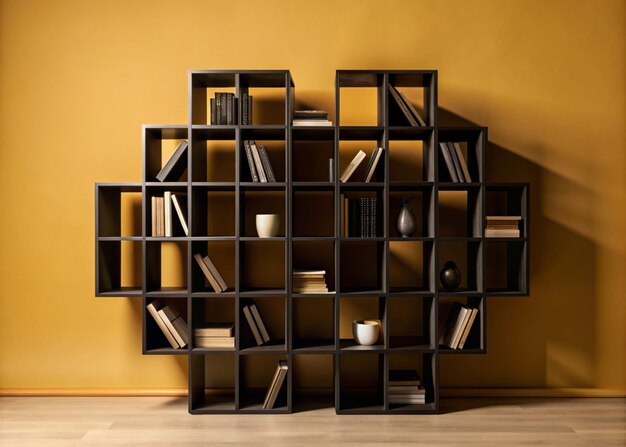 Photo modern organized beautiful bookshelves design for keeping books