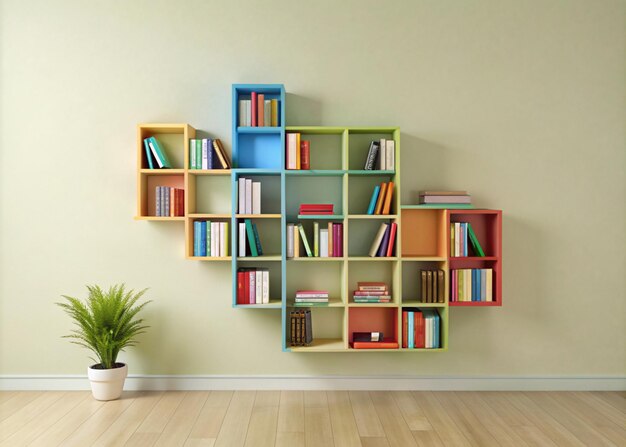 Modern organized beautiful bookshelves design for keeping books