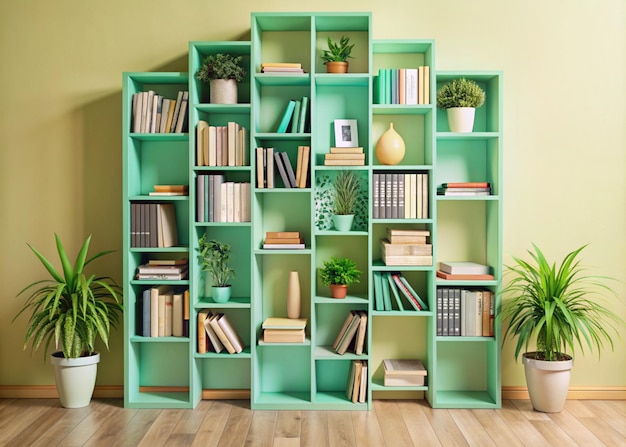 Modern organized beautiful bookshelves design for keeping books