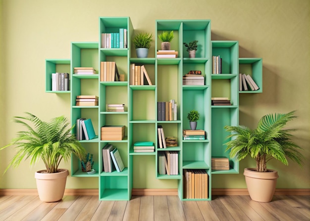 Modern organized beautiful bookshelves design for keeping books