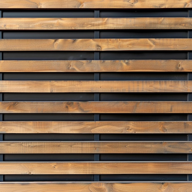 Photo modern outside wall covering with horizontal wooden slats for texture or background