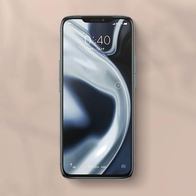 Photo modern oval notch smartphone realistic mockup