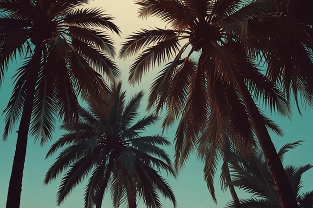 Photo modern palm tree background with sleek and stylish design