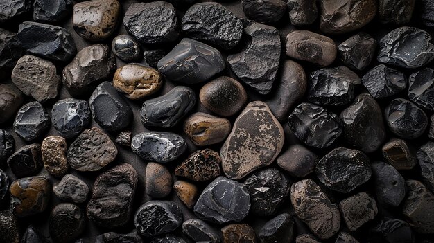 Modern Pebble Stone Background with Dark Black Color Accents