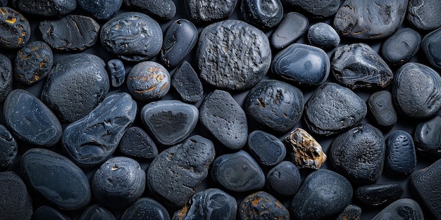 Modern Pebble Stone Background with Dark Black Color Accents