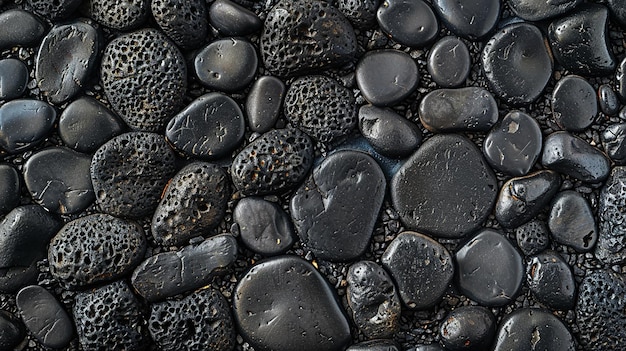 Modern Pebble Stone Background with Dark Black Color Accents