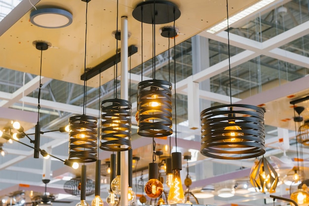 Photo modern pendant lights in showroom