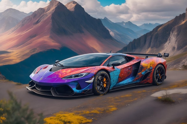 A modern photorealistic supercar generated by Ai