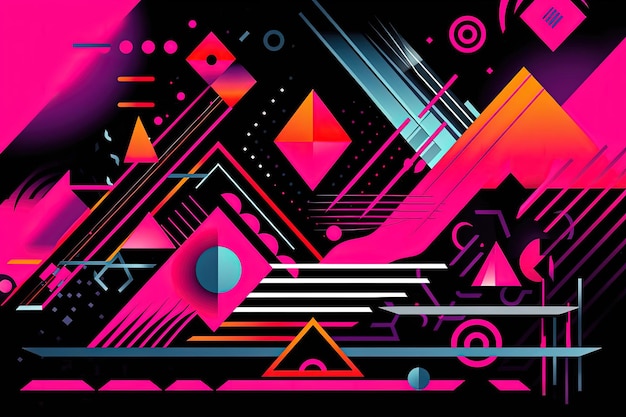 Modern pink geometric shapes background generative ai