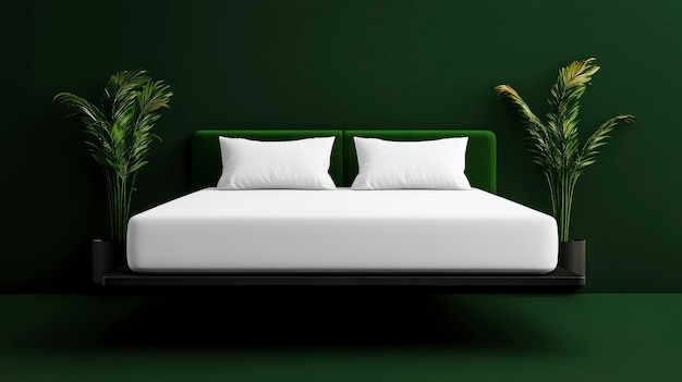 Modern Platform Bed With Mattress And Pillow Minimalist Comfort