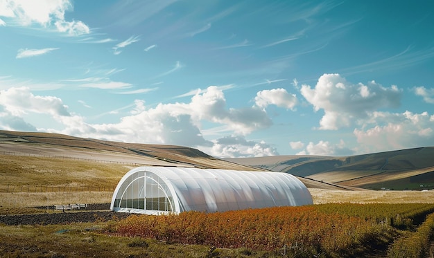 Photo modern polytunnel greenhouse for smart agriculture