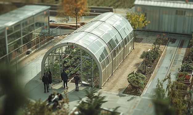 Photo modern polytunnel greenhouse for smart agriculture