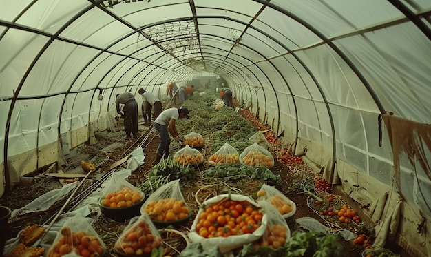 Photo modern polytunnel greenhouse for smart agriculture