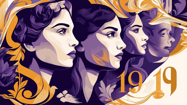 Photo modern poster design celebrating the 19th amendment