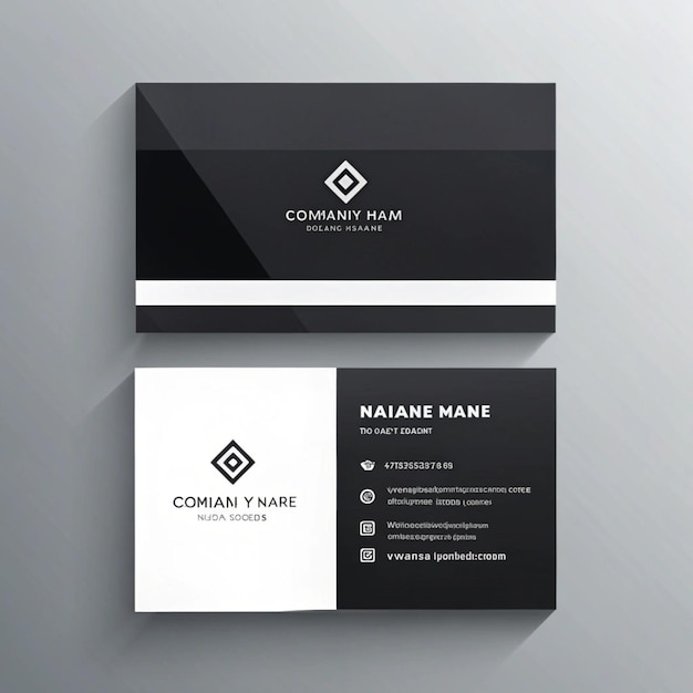 Modern Professional Black And White Business Card Design