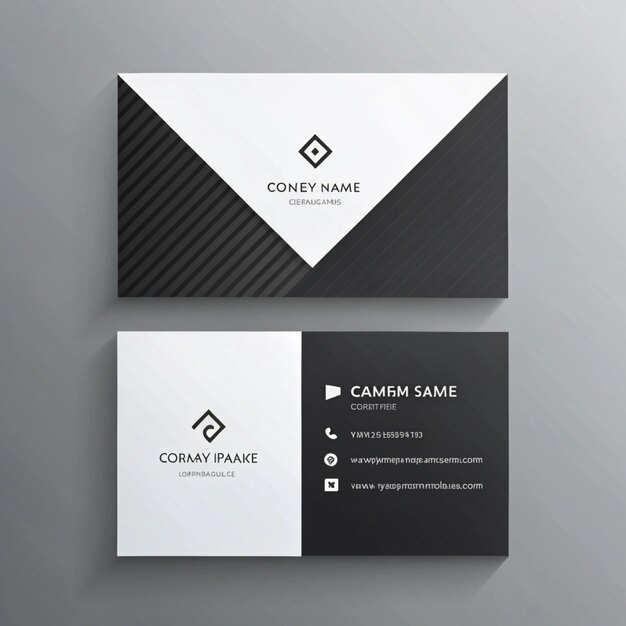 Modern Professional Black And White Business Card Design