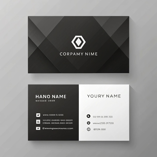 Modern Professional Black And White Business Card Design