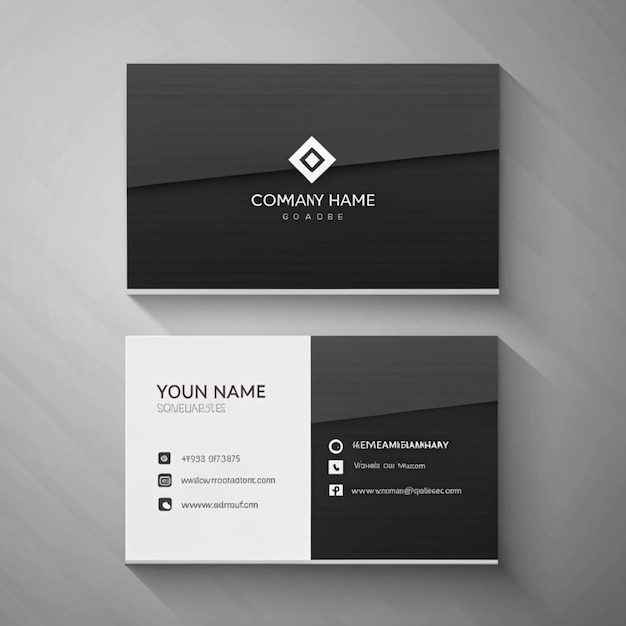 Photo modern professional black and white business card design