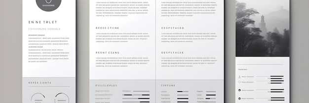 Photo modern professional and clean greywhite cv template with geometric design edges and profile pictu