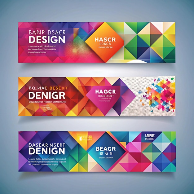 Photo modern professional colorful banner template design