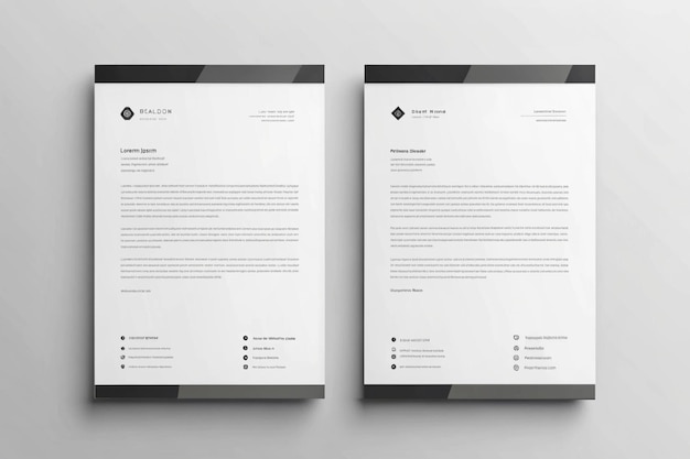 Photo modern professional letterhead template design