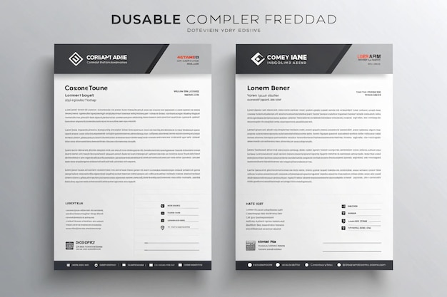 Photo modern professional letterhead template design