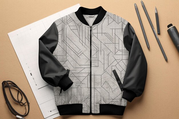 Modern Raglan Jacket Mockup with Editable Features