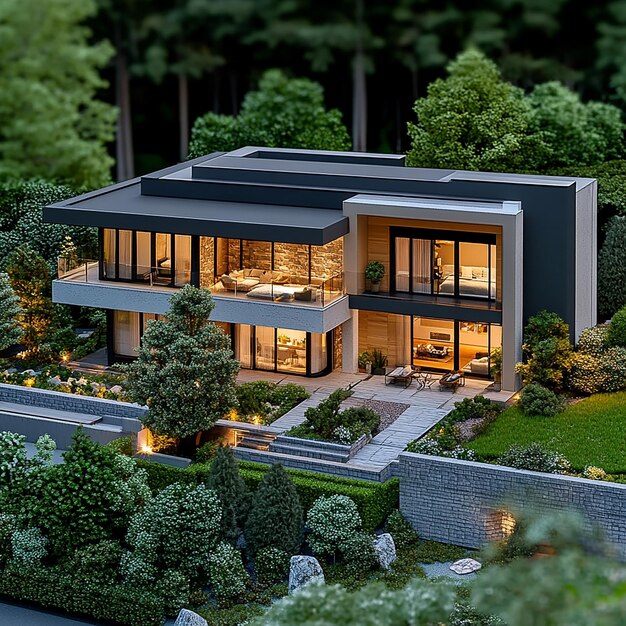 Modern real estate house model