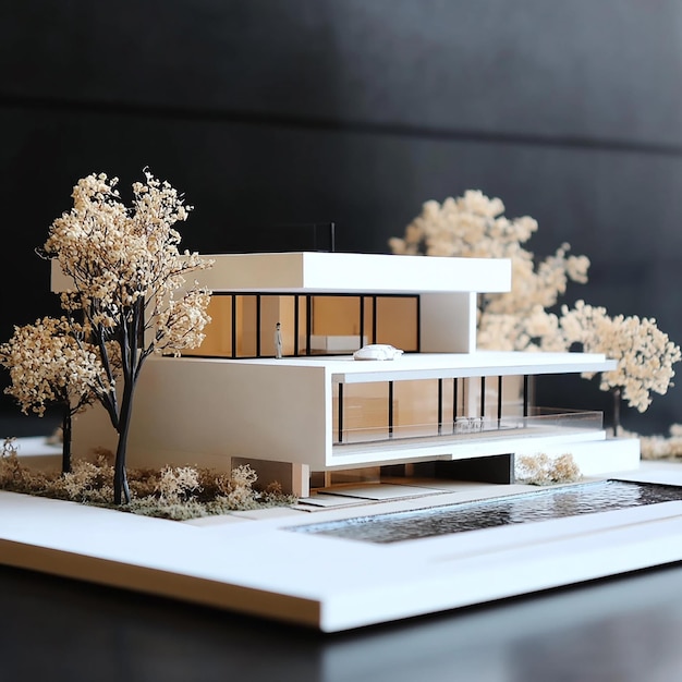 Modern real estate house model