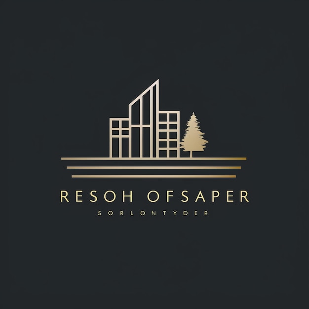 Photo a modern real estate logo featuring a sleek house silhouette bold typography and elegant lines professional and contemporary design