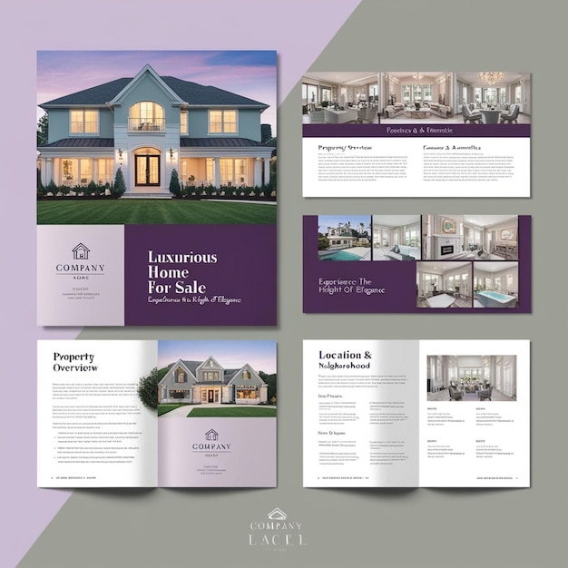 Photo modern real estate sale brochure design elegant home sale brochure template