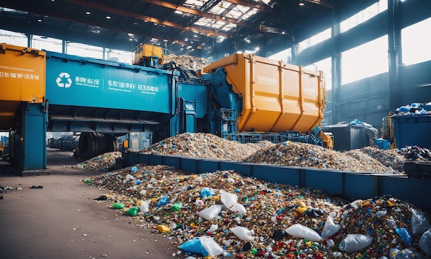 Modern Recycling Plant Processing Waste