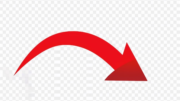 Modern Red Arrow Left Direction Icon on a Transparence background