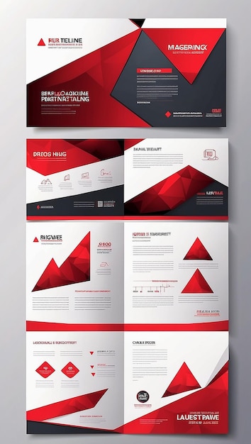 Photo modern red triangle brochure design