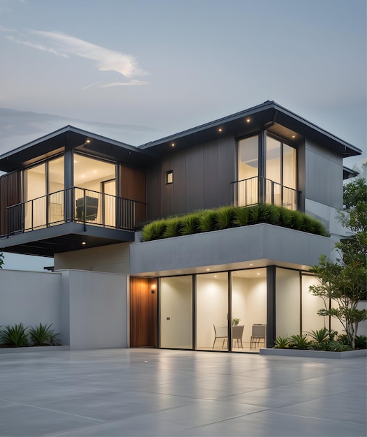 Modern residential district and balcony