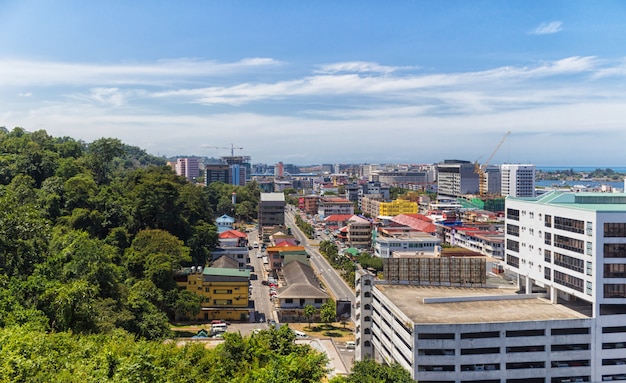 Modern resort town bordering the jungle