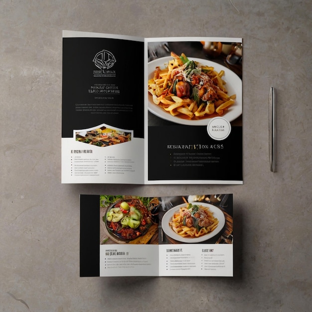 Modern restaurant business trifold brochure template