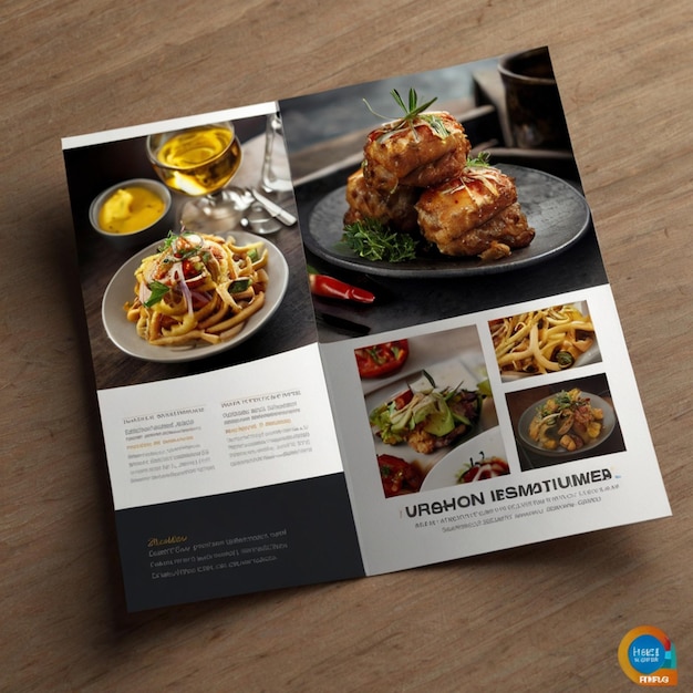 Modern restaurant business trifold brochure template