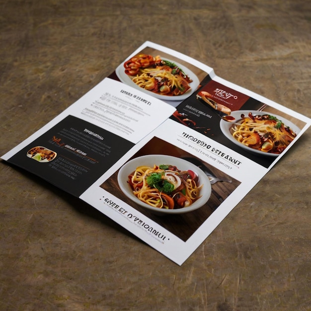 Modern restaurant business trifold brochure template