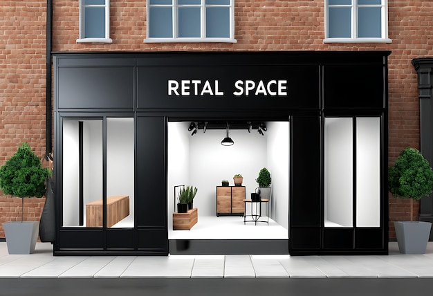 Photo modern retail space design concept for displaying products and merchandise