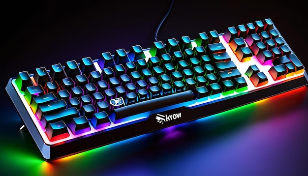 Modern RGB Gaming Keyboard with Colorful Backlit Keys