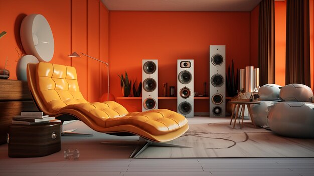 Photo modern room to listening music