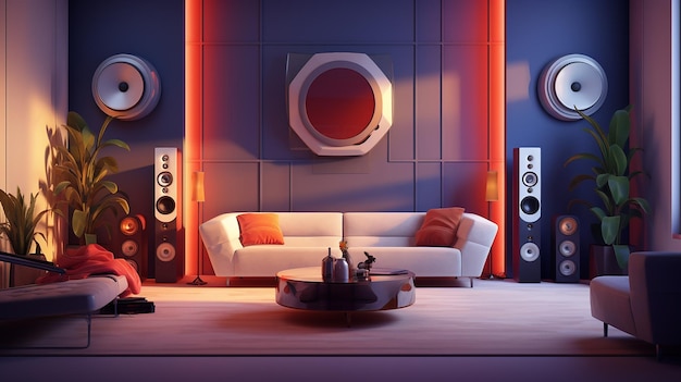 Photo modern room to listening music