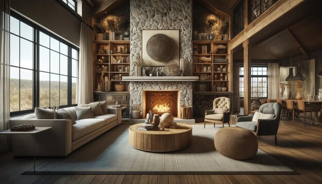 Modern Rustic Retreat Elegant Home Interior