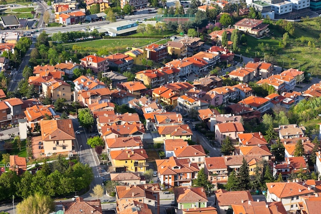 Modern San Marino Suburban districts view from above